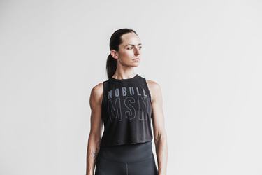 Nobull Muscle (Madison) Women's Tank Tops Black | Australia (QM6489)